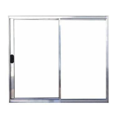 Imagem de Janela 100x200 2 Folhas - Alumínio Brilhante - Linha 18 Modular