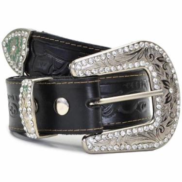 Imagem de Cinto Feminino Country Couro Fivela Estampada Detalhes - Mila Marques,