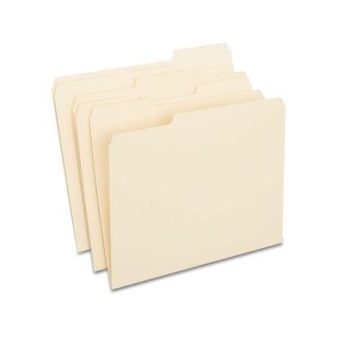 Imagem de Pastas de arquivo Staples 100% recicladas Manila Letter 3-Tab 100/caix