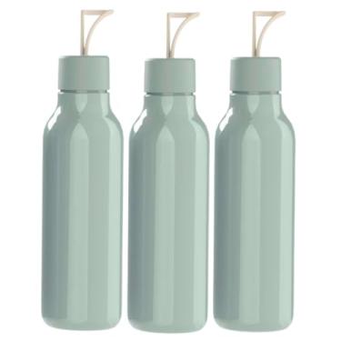 Imagem de Kit 3 Garrafinhas De Água Infantil Squeeze 700ml BPA Free Escritório Academia Escola Resistente (Verde)