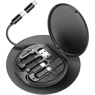 Imagem de Kit adaptador USB C, conversor de capa de cabo multicarregamento USB C para tipo C/dispositivo iOS/micro adaptador conjunto de cabos de dados de viagem contém armazenamento de cartão, suporte