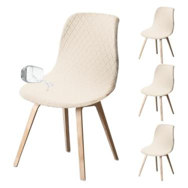 Imagem de 4 capas de cadeira de sala de jantar, capa de cadeira minimalista, capas elásticas redondas para cadeira, fácil de instalar, protetor de cadeira sem braço, capa para cadeira de cozinha e sala de estar