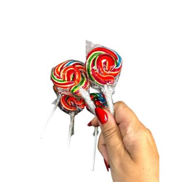 Imagem de Kit 40 Pirulitos Psicodélicos Redondos 17G  5Cm Diâmetro 