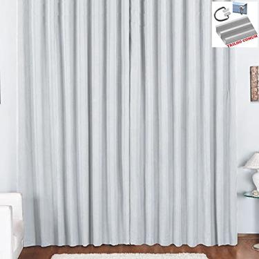 Imagem de Cortina Tóquio para Trilho Comum Tecido Oxford 3,00m x 2,80m Janela Quarto Sala - Branca