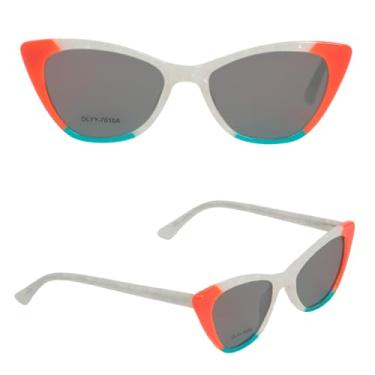Imagem de Óculos de Sol Feminino Variados Estilo Gatinho – Elegância Retrô com Lentes Polarizadas e Proteção UV Total - Diversos Modelos (Branco e Laranja)