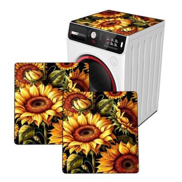 Imagem de Capas para lavadora e secadora REAIJUNPIN Sunflower Design 60x60cm