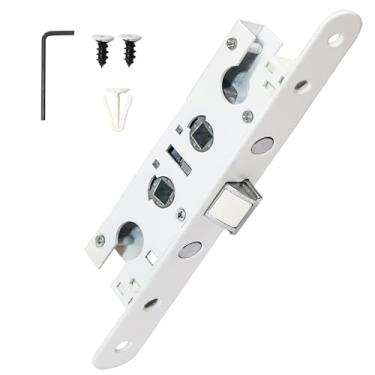 Imagem de Turstand Peças de reposição de corpo de trava de encaixe de parafuso de 2 pontos se encaixam no puxador de porta Pella Storm, branco fosco