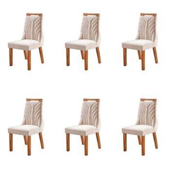 Imagem de 6 Cadeiras para Mesa de Jantar Estofada - Veneza - LJ Móveis