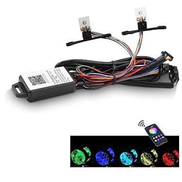 Imagem de YUFANYA Luz de corrida diurna LED para carro, olho diabo, demônio, olhos turcos, RGB DRL, para lente de projetor de farol de 6,3 cm, retrofit faça você mesmo, estilo de carro, acessórios externos