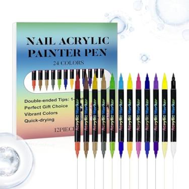 Imagem de Canetas De Esmalte - Conjunto De 12 Unidades Seca Rápido Com Durabilidade Longa,Canetas De Design Para Esmalte Em Gel Com Ponta Fina - Para Desenho Pintura Pontilhado Artesanato Design Natal Aniversár