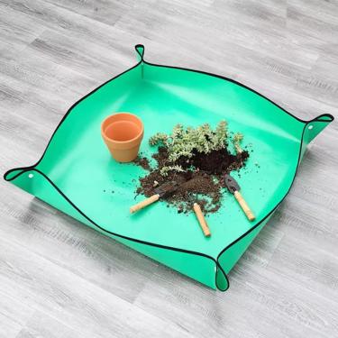 Imagem de Tapete Tapetinho De Plantio 50x50 Verde De Replantador de Vaso em Casa Quintal Varanda Troca de Vasos - Jardimix