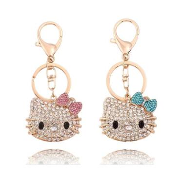 Imagem de Chaveiro De Cristal Com Strass Hello Kitty Em Forma De Gato, Pingente 