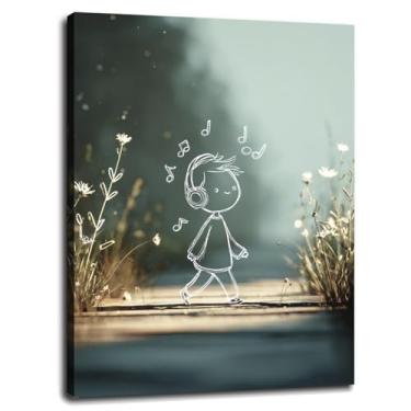 Imagem de Pôster de desenho Doodle impressões em tela arte artística de parede para casa 1 painéis decorações com moldura 81.3 cm x 61.0 cm