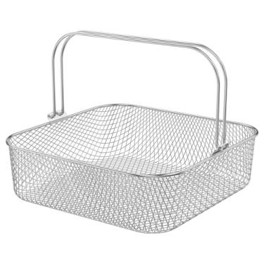 Imagem de Cesta de malha Air Fryer com alça quadrada, alça ergonomicamente projetada, equilibrando segurança e durabilidade, cesta de malha de aço inoxidável, acessório de substituição para fritadeira a ar de