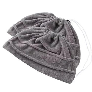 Imagem de Pacote com 2 capas de pano de vassoura esfregões de limpeza úmida ou a seco com fecho de cordão ajustável, toalha de chão de microfibra multiuso lavável, pano de limpeza reutilizável para pelos de