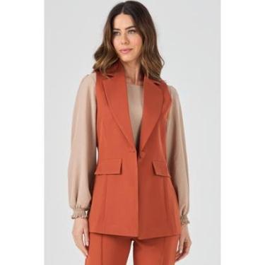Imagem de Colete PKS Alfaiataria Alongado Terracota-M-Feminino