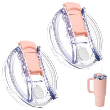 Imagem de Bluwing Tampa de copo de substituição de 1,134 g para Stanley Quencher 1,134 g, 2 peças de tampa de copo de substituição reutilizável para Stanley Quencher 2.0 e copo ProTour (blush)
