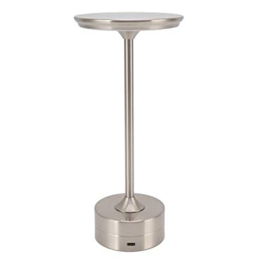 Imagem de Solinder Abajur Portátil Com 3 Fontes de Luz, Bateria Recarregável de 2.000 MAh, Brilho 150 Lm, Abajur Portátil Sem Fio, Acrílico, para Mesa, Com Armazenamento (Prata)