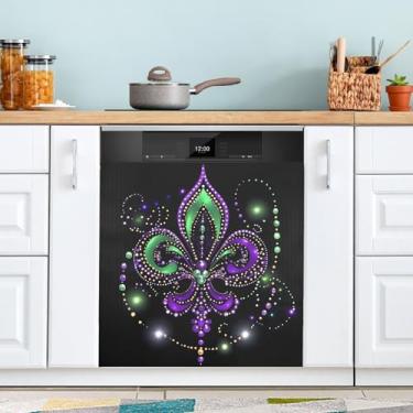 Imagem de ATTX Capa magnética para lava-louças Mardi Gras | Adesivo decorativo de eletrodomésticos de 58 x 66 cm para armários domésticos e eletrodomésticos (47)