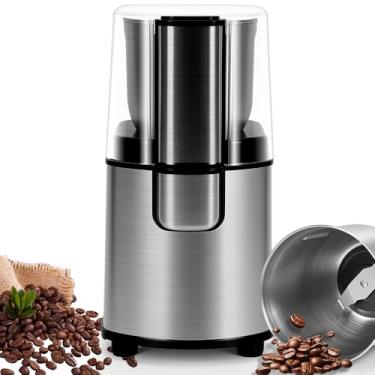 Imagem de Prata, 127V, Multifuncional Moedor de Café, Moedor de Café Elétrico, Moedor de Cafe, Moedor Cafe, Moedor, Corpo em Aço Inoxidável + Copo de Moagem Removível em Aço Inoxidável