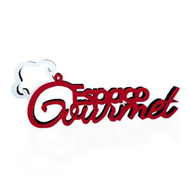 Imagem de Palavra Espaço Gourmet Em Mdf Decoryou - Ref 120 Vermelho