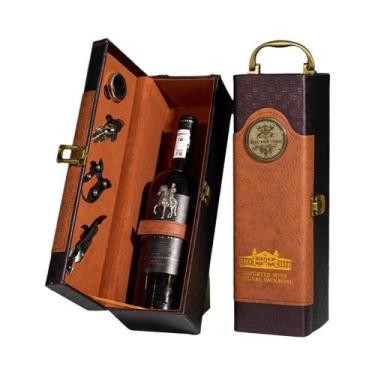 Imagem de Caixa De Presente Portátil Para Uma Garrafa De Vinho Com Conjunto De A