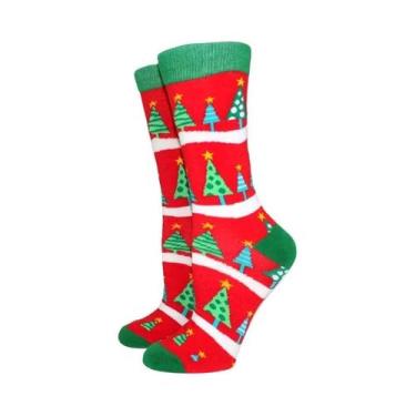 Imagem de Meias De Natal De Algodão Longas Para Mulheres E Homens, Estilo Casual