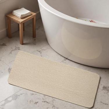 Imagem de Tapetes e tapetes de banheiro, tapete de banho de microfibra macia, tapete de banheira antiderrapante, secagem rápida, tapete lavável para piso de banheiro, espaços estreitos e áreas úmidas (bege, 40