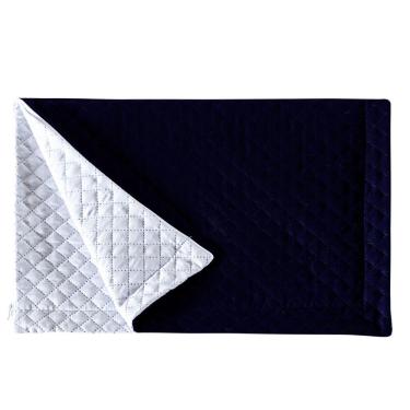 Imagem de Porta Travesseiro Azul Marinho branco Avulso Dupla Face