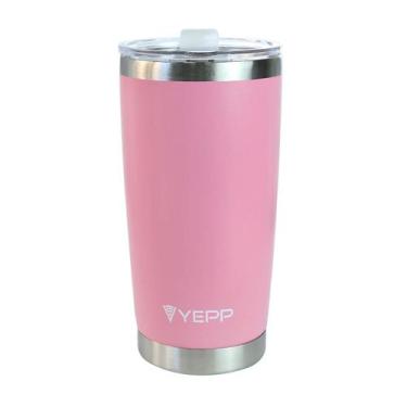 Imagem de Copo Térmico De Aço Inoxidável Com Tampa 500ml - BF Brasil, ROSA