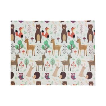 Imagem de Tapete Infantil Dupla Face Portátil Tribo Animal 150x200 cm - Ibimboo