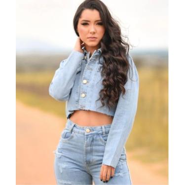 Imagem de Jaqueta Jeans Clara Cropped Feminina - Blenk Jeans, 40