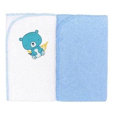 Imagem de Toalha Boquinha Com Aplicação Em Puff 2 Unidades 29 x 35cm Baby Incomf