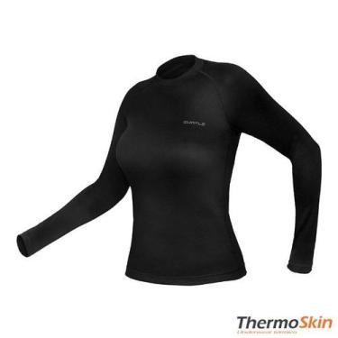 Imagem de Curtlo blusa segunda pele feminina ml tskin frio, Preto, PP