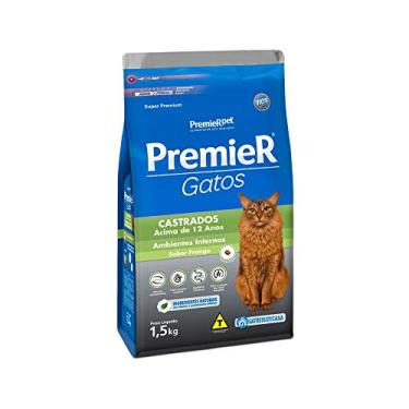 Imagem de PremieR Pet Ambientes Internos Ração Seca para Gatos Castrados 12+ Sabor Frango 1,5Kg