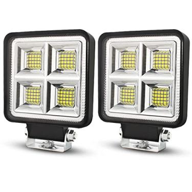 Imagem de 4in quadrado LED Work Light Spotlight LED Light Bar Nevoeiro Luz para 4x4 Offroad ATV UTV Truck Trator Motocicleta,192w