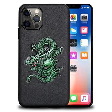 Imagem de Capa para iPhone 13 Mini/13/13 Pro/13 Pro Max, design de animal em relevo, fina, couro legítimo, à prova de choque, leve, TPU (poliuretano termoplástico), carregamento sem fio, B, 13 Pro Max de 6,7 polegadas