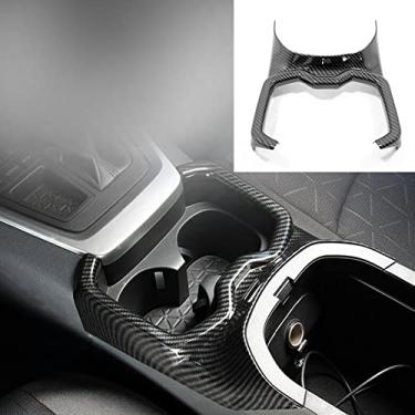 Imagem de FINMOKAL Acabamento Da Tampa Do Copo De Água Do Console Central Para Toyota Rav4 2019-2021 Abs Fibra De Carbono Preto, Fibra De Carbono