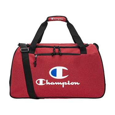 Imagem de Champion Bolsa esportiva com logotipo padrão, cinza escarlate, tamanho único