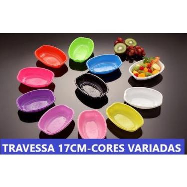 Imagem de Travessa Descartavel Colorida 17cm Cores Variadas Pacote C/ 10 Unidade