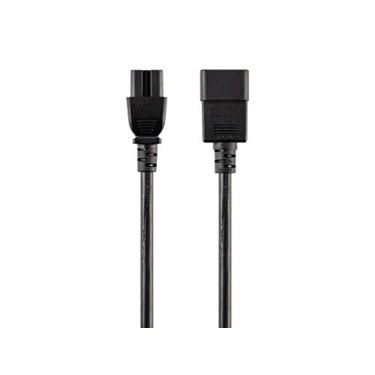Imagem de Monoprice Cabo de alimentação de 3 garras - 15 metros - Preto | IEC 60320 C20 para IEC 60320 C15, 14AWG, 15A, para hardware de rede ou outros equipamentos de alta temperatura
