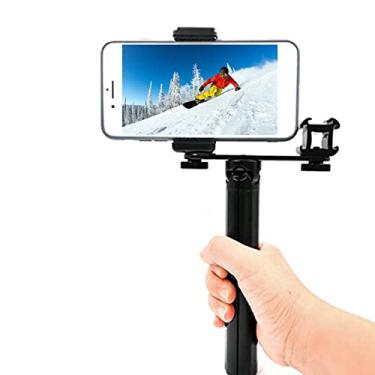 Imagem de Yoidesu Barra de extensão de sapata fria com adaptador de suporte de sapata fria tripla com orifício de parafuso de 0,6 cm e 0,9 cm, suporte de sapata fria para câmera, suporte de microfone, para monopé de tripé estabilizador de suspensão portátil (cinza escuro)