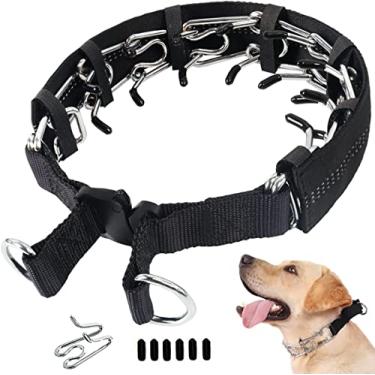 Imagem de Coleira de treinamento de garras para cães, coleira de corrente ajustável para cães com pontas de conforto e botões de liberação rápida (GG)