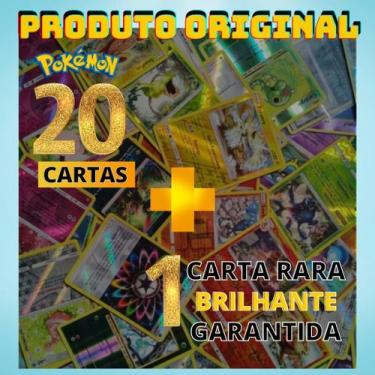 Kit 20 Cartas Cards Pokémon Brilhantes Em Portugues Raras