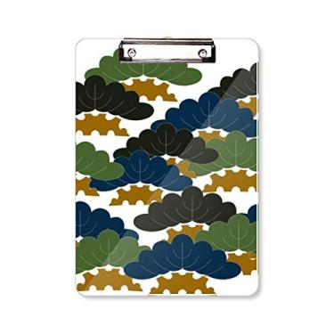 Imagem de Pinheiro chinês tradicional padrão abstrato prancheta pasta bloco de escrita placa de suporte A4