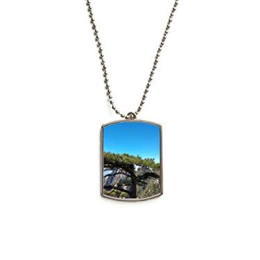 Imagem de DIYthinker Colar com pingente de identificação de cão de aço inoxidável de pinheiro Moutain