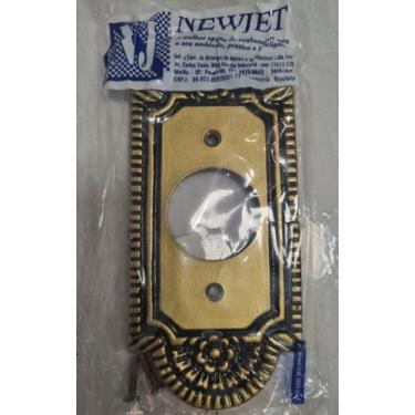 Imagem de Placa 4 x 2 - tomada modelo arredondado dourado - newjet