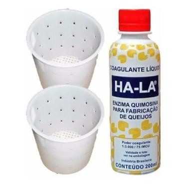 Imagem de Coalho Líquido Ha-La 200Ml Coagulante Queijo + 2 Formas 500G - Combo