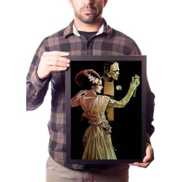 Imagem de Quadro Noiva & Monstro Frankenstein Casal Terror - Fanarte