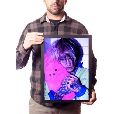 Imagem de Quadro Decorativo Lil Peep  Trapstar Poster Moldurado - Fanarte